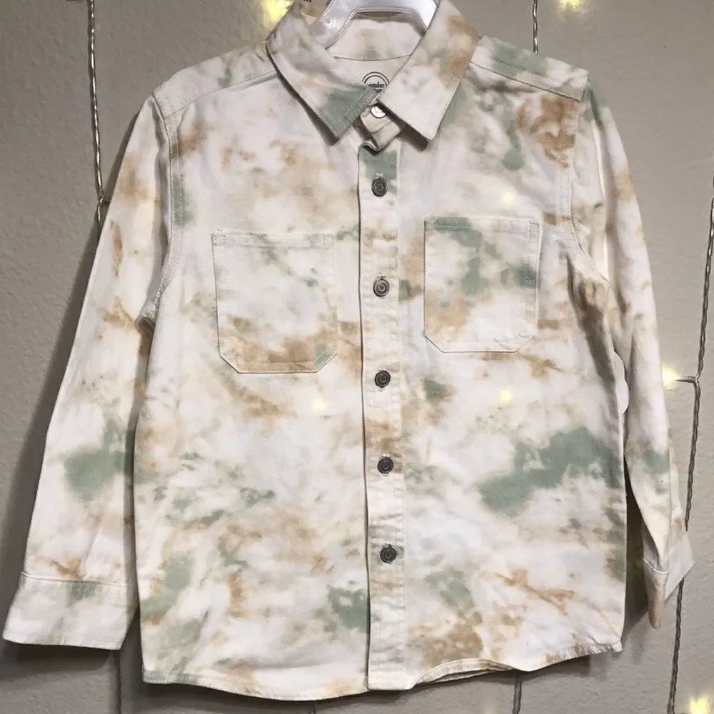 NWT Wonder Nation Tye Dye Jean style and Weight Shirt/Jacket L 10-12